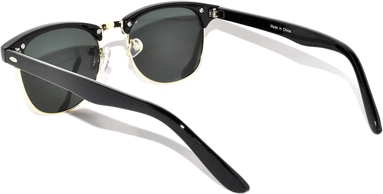 

Солнцезащитные очки OWL в стиле ретро, ​​классические, с металлической полурамкой, цветными линзами и защитой от УФ-излучения, Black Gold / Smoke (Green Smoke)