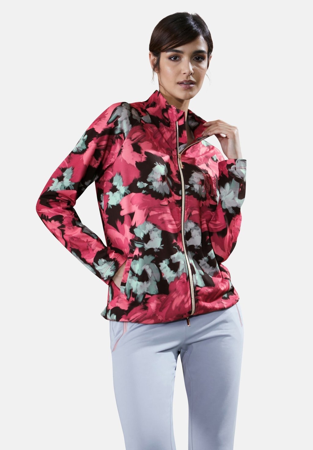 

Тренировочная куртка SPORTIVE MIT BLUMENPRINT MADELEINE, светло-розовый