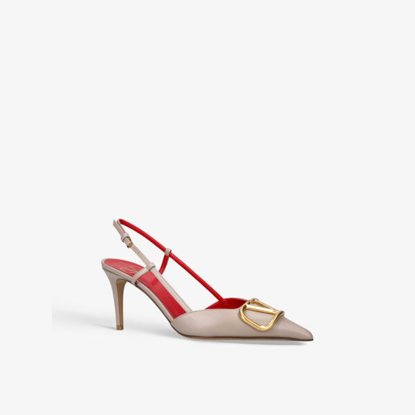 Кожаные туфли vlogo 80 с острым носком и пяткой на пятке Valentino Garavani, красный — фото 3