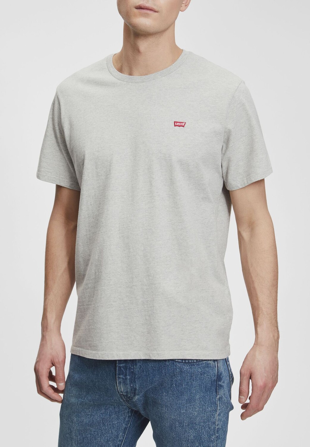 

Футболка, круглый вырез, меланжевая, мужская Levi's, серый