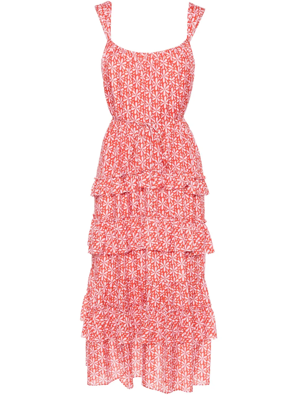 

Платье миди Moderna с цветочным принтом DVF Diane von Furstenberg, красный