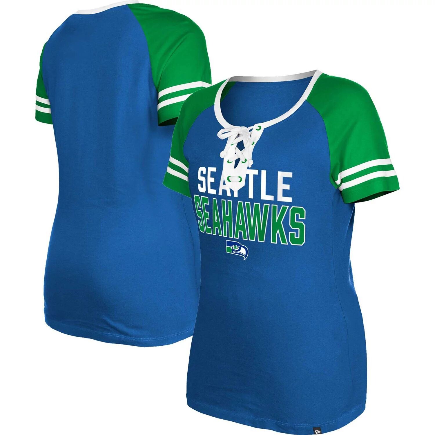

Женская темно-синяя футболка New Era College Seattle Seahawks со шнуровкой реглан New Era, Синий, Женская темно-синяя футболка New Era College Seattle Seahawks со шнуровкой реглан New Era