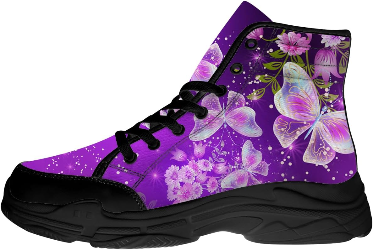 

Женские высокие кеды-бабочки, кружевные кроссовки на платформе из канвы Generic, пурпурный