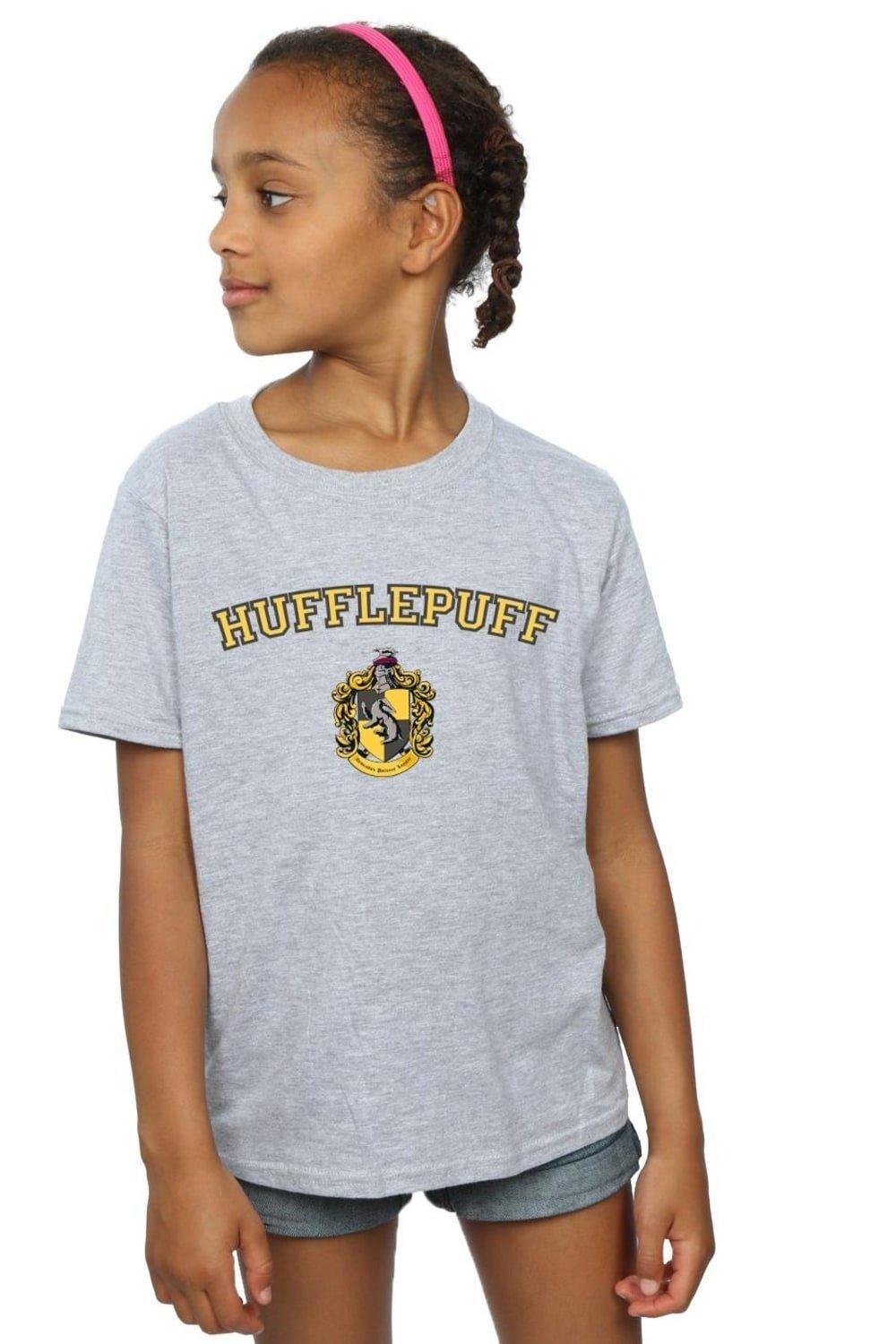 

Хлопковая футболка с гербом Хаффлпаффа Harry Potter, серый