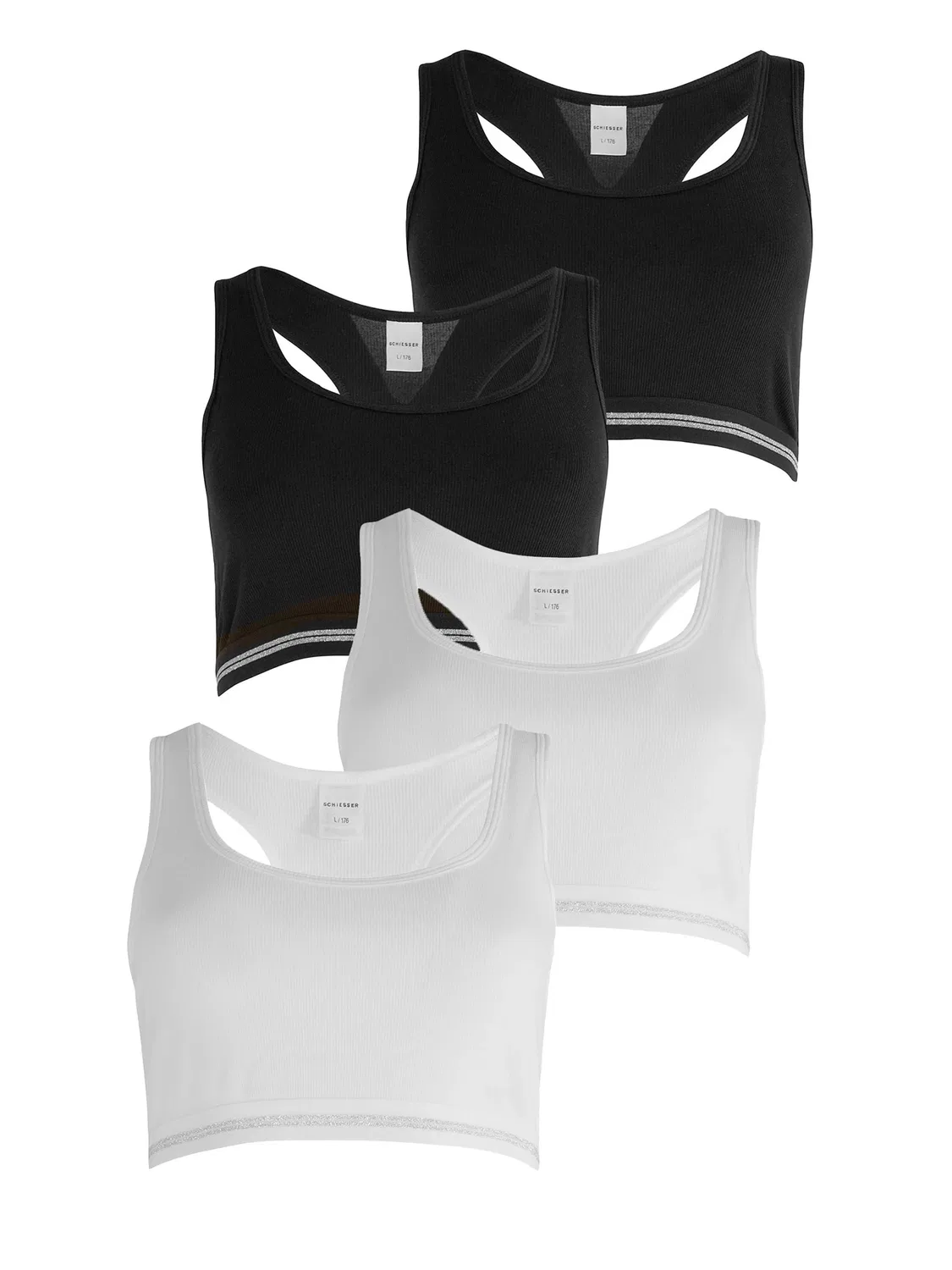 Бюстье Long Life Rib, Schiesser, черно-белый