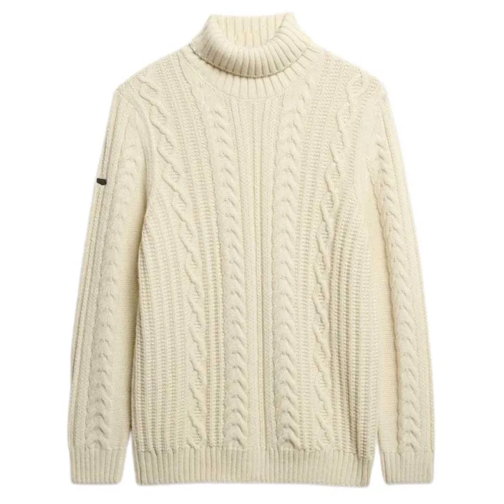 

Свитер Superdry Jacob high neck, бежевый