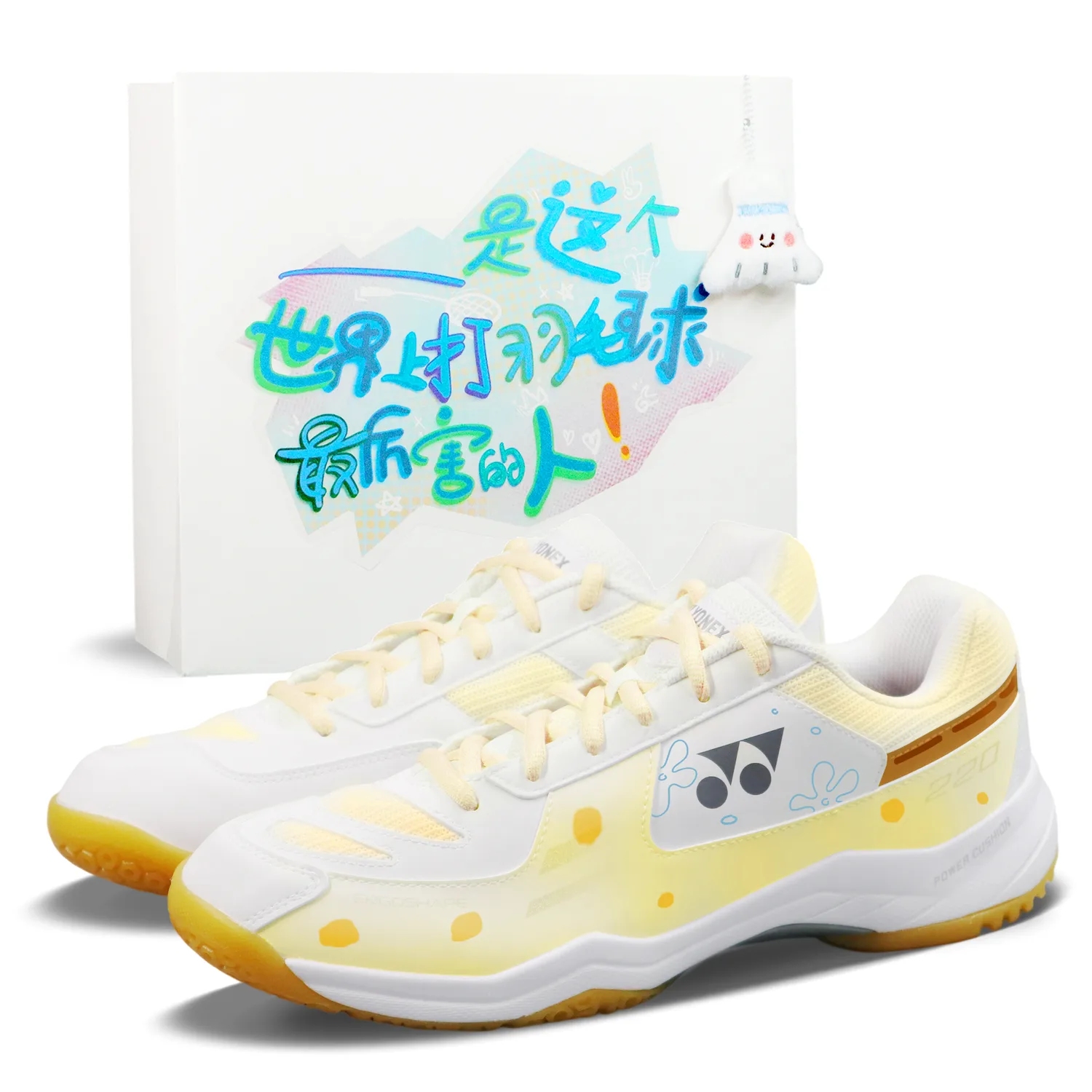 YONEX Кроссовки для бадминтона Power Cushion с амортизацией, износостойкие, дышащие, низкие, унисекс, бело-розовые