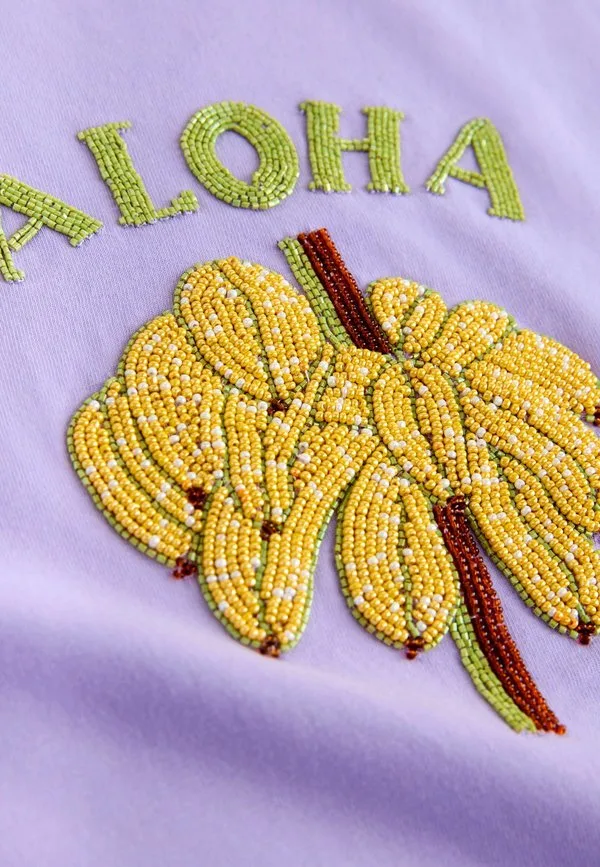 Футболка с коротким рукавом и круглым вырезом aloha sparkle с принтом Next, Purple — фото 2