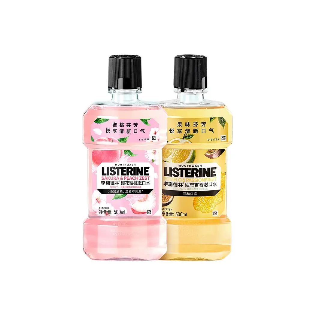 

Listerine Ice blue zero degree cherry blossom peach ополаскиватель для рта очищение и свежесть дыхания 500мл*2