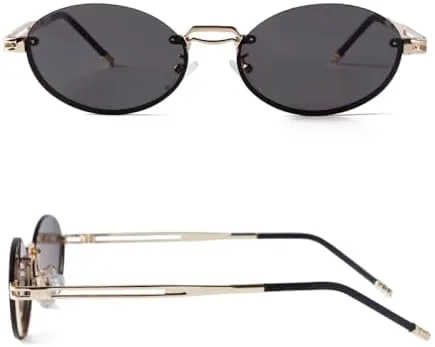 

Модные коричневые круглые овальные солнцезащитные очки без оправы для женщин, ретро-очки, квадратные круглые солнцезащитные очки для мужчин UV400 2027 года MTZJH, C1