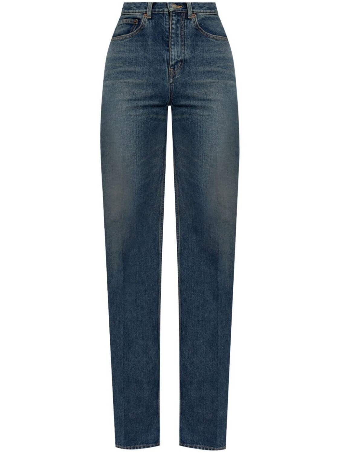 

Saint Laurent high-rise slim-fit jeans, синий