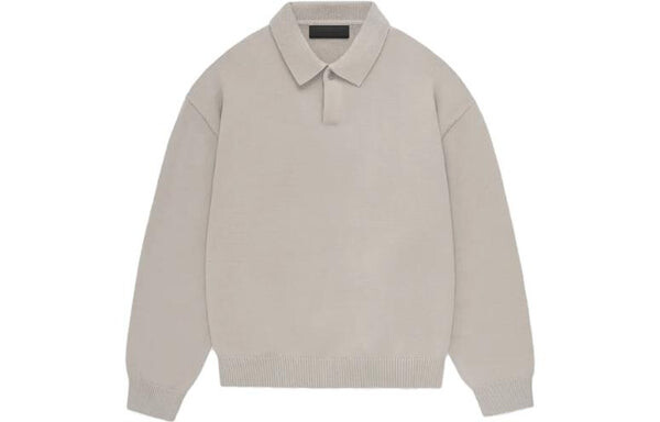 Рубашка fw23 knit polo shirt 'silver cloud' Fear Of God Essentials, серый — фото 3