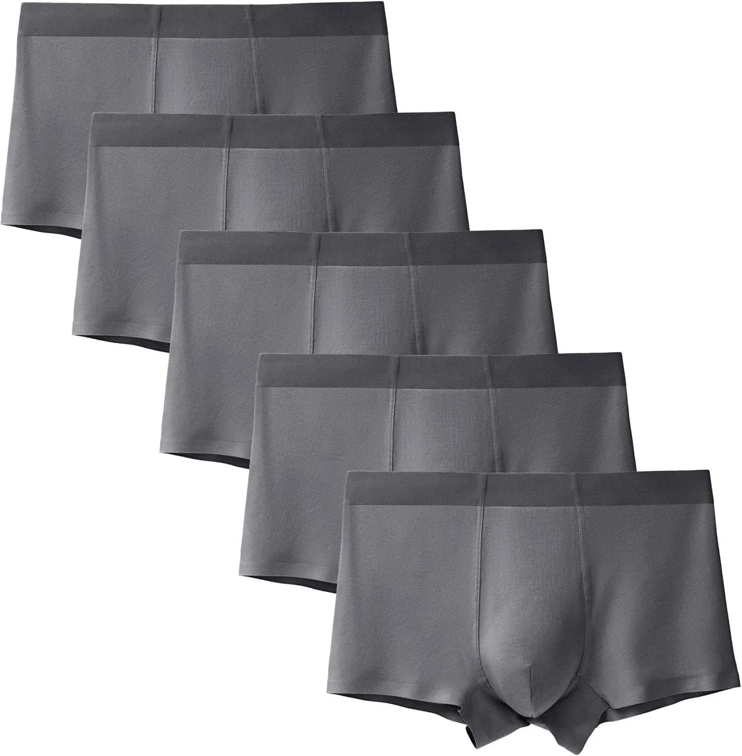 Трусы боксеры, хлопковые, Grey-5pc
