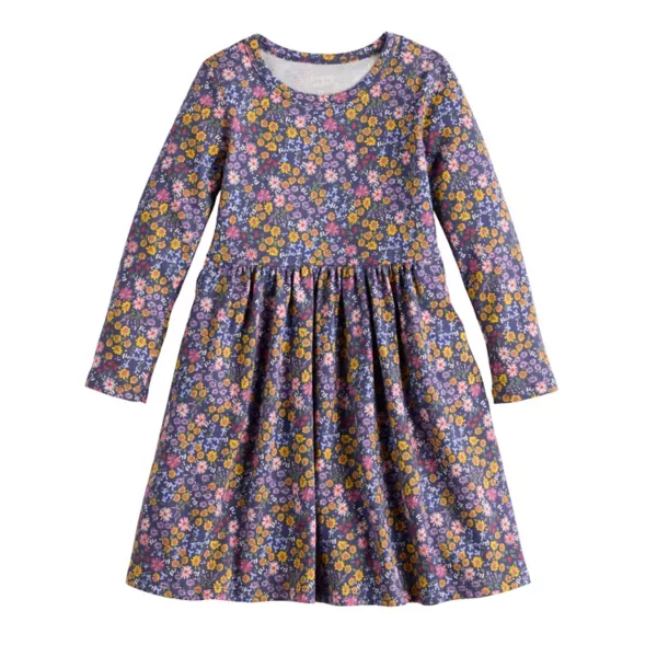 

Трикотажное платье с длинными рукавами для девочек 4-12 лет Jumping Beans, цвет floral field purple
