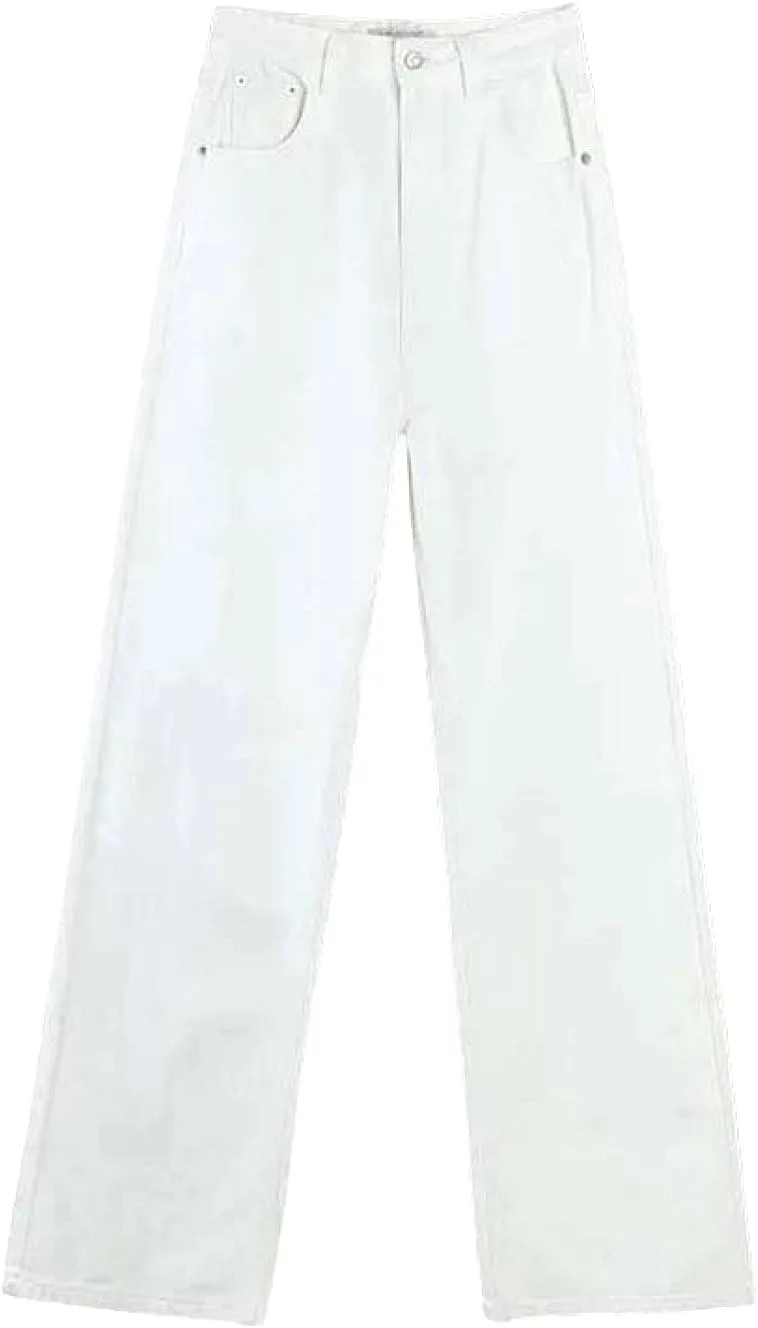 Женские джинсы Loose Fit Wide Leg с высокой посадкой и контрастной строчкой