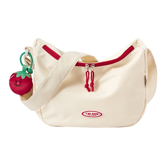 

SEM/R Нейлоновая наплечная сумка через плечо среднего размера унисекс красная бежевая черная, Ecru 10301