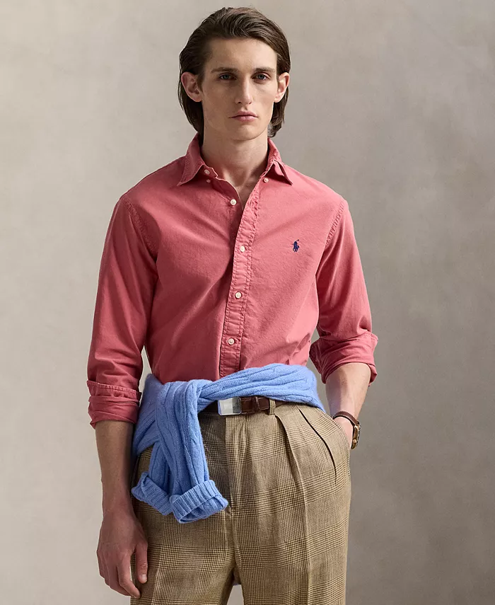 

Мужская оксфордская рубашка с предварительной окраской ткани Polo Ralph Lauren, красный