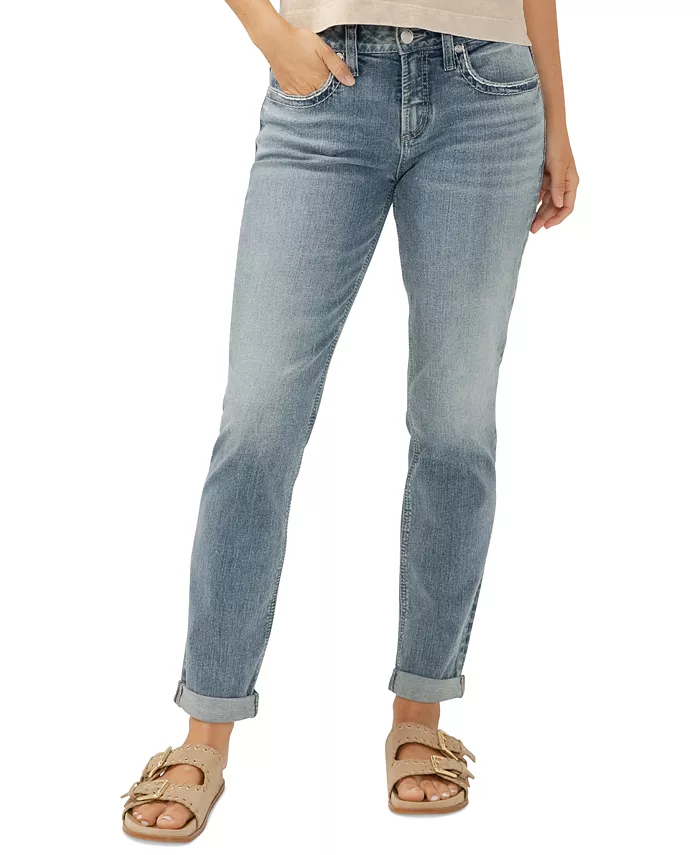 

Женские джинсы Boyfriend Mid Rise Silver Jeans Co., синий