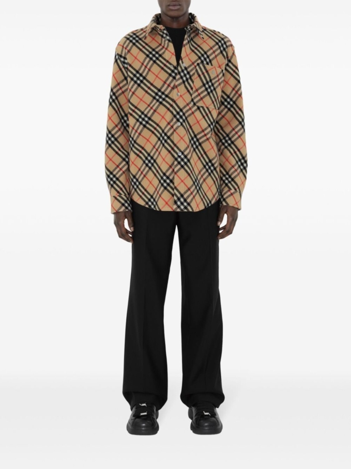 Рубашка Burberry шерстяная Vintage Check, нейтральный цвет — фото 2