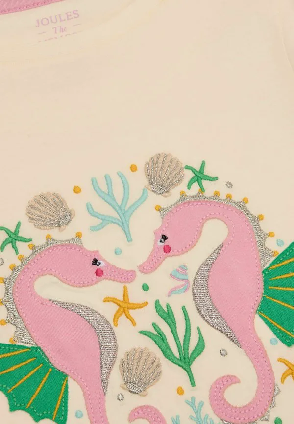 Футболка astra с аппликационным принтом, стандартного кроя. Joules, Cream Seahorse — фото 3