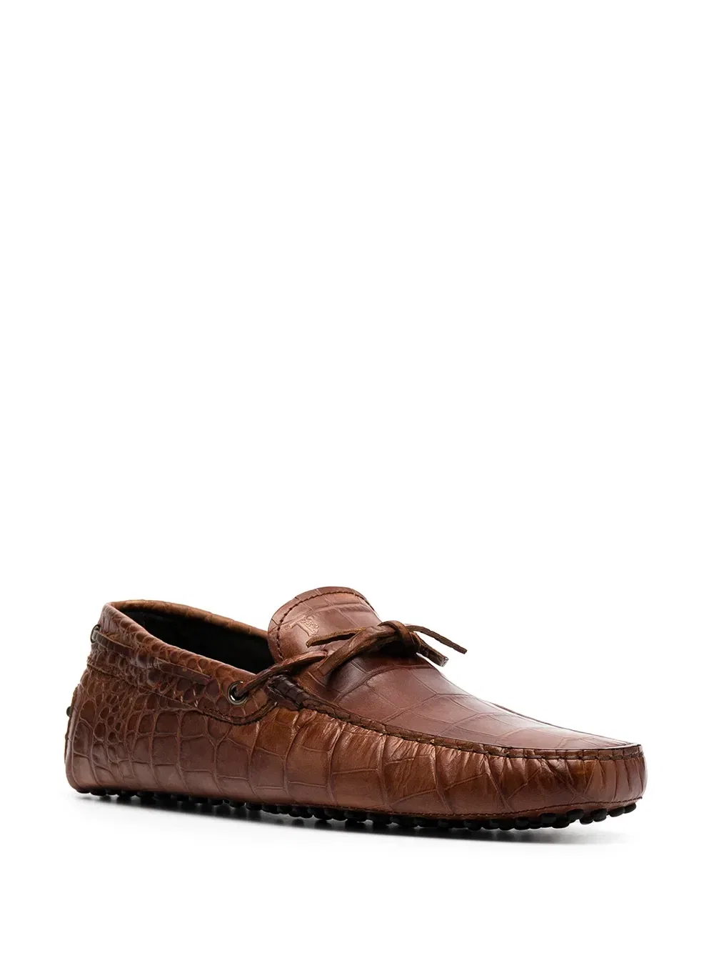 Лоферы Gommino с тиснением под крокодила Tod'S, коричневый — фото 2