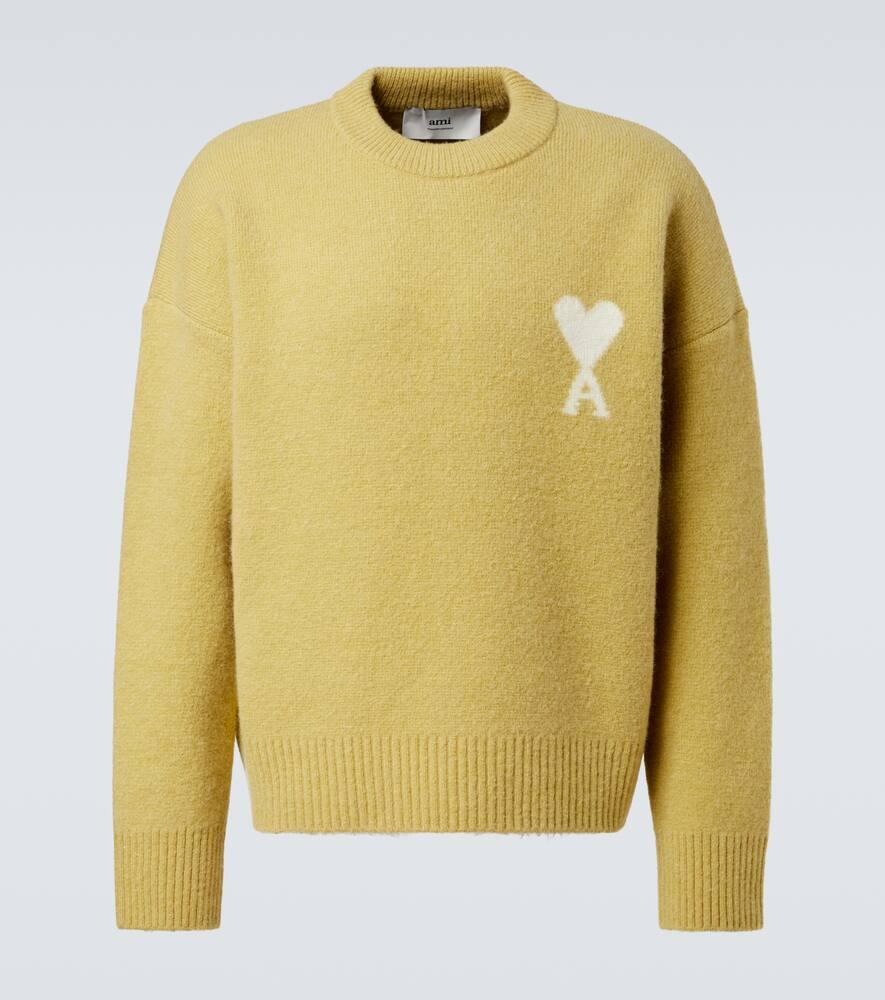 

Свитер из смесовой пряжи альпаки и шерсти Ami Paris, Anis/Ecru