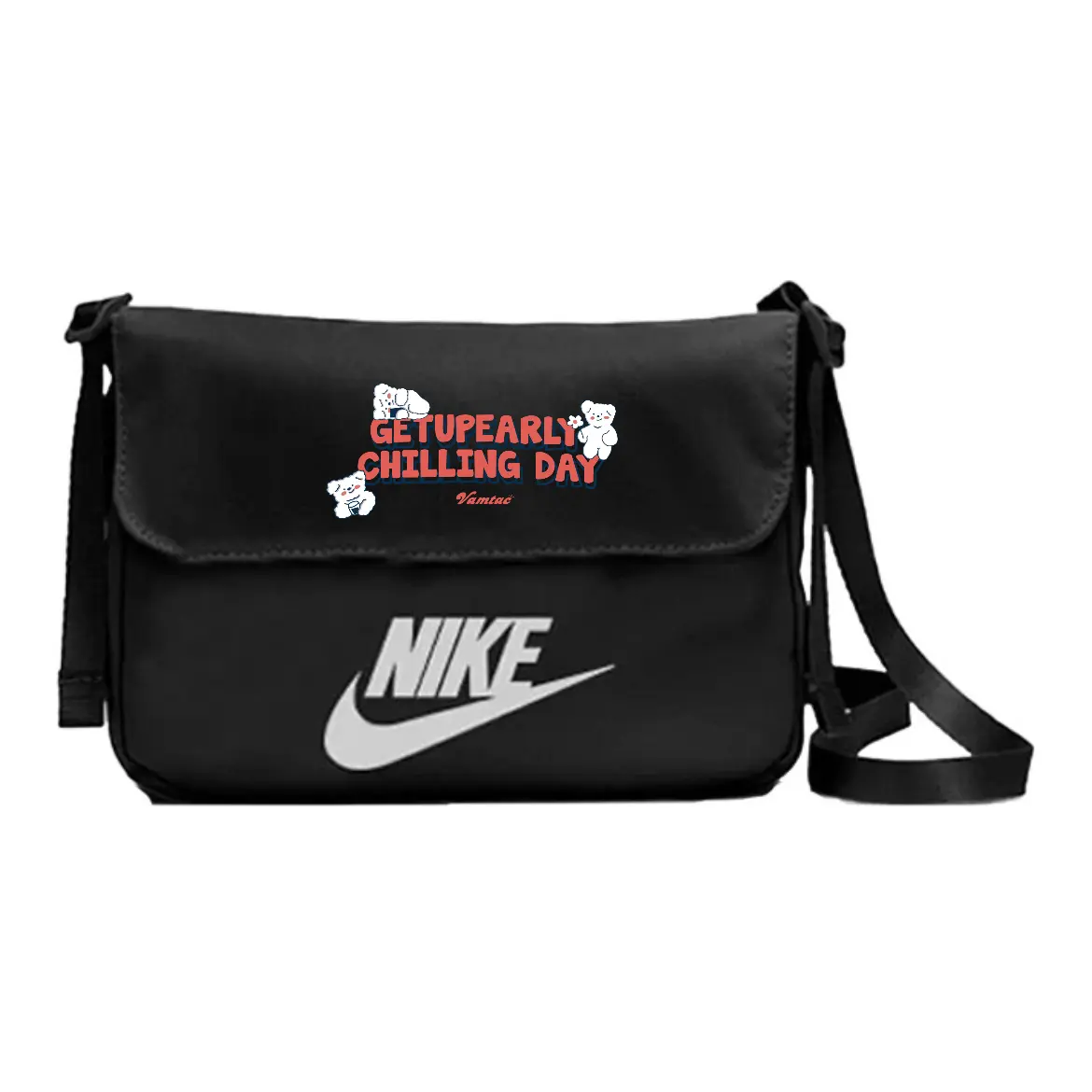 

Nike Тканевая поясная сумка Regular Unisex Black, Little bear letters