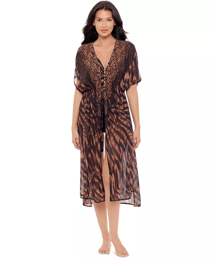 

Купальник Women's Raya De Safari Beaded Kimono Cover-Up Miraclesuit, мультиколор