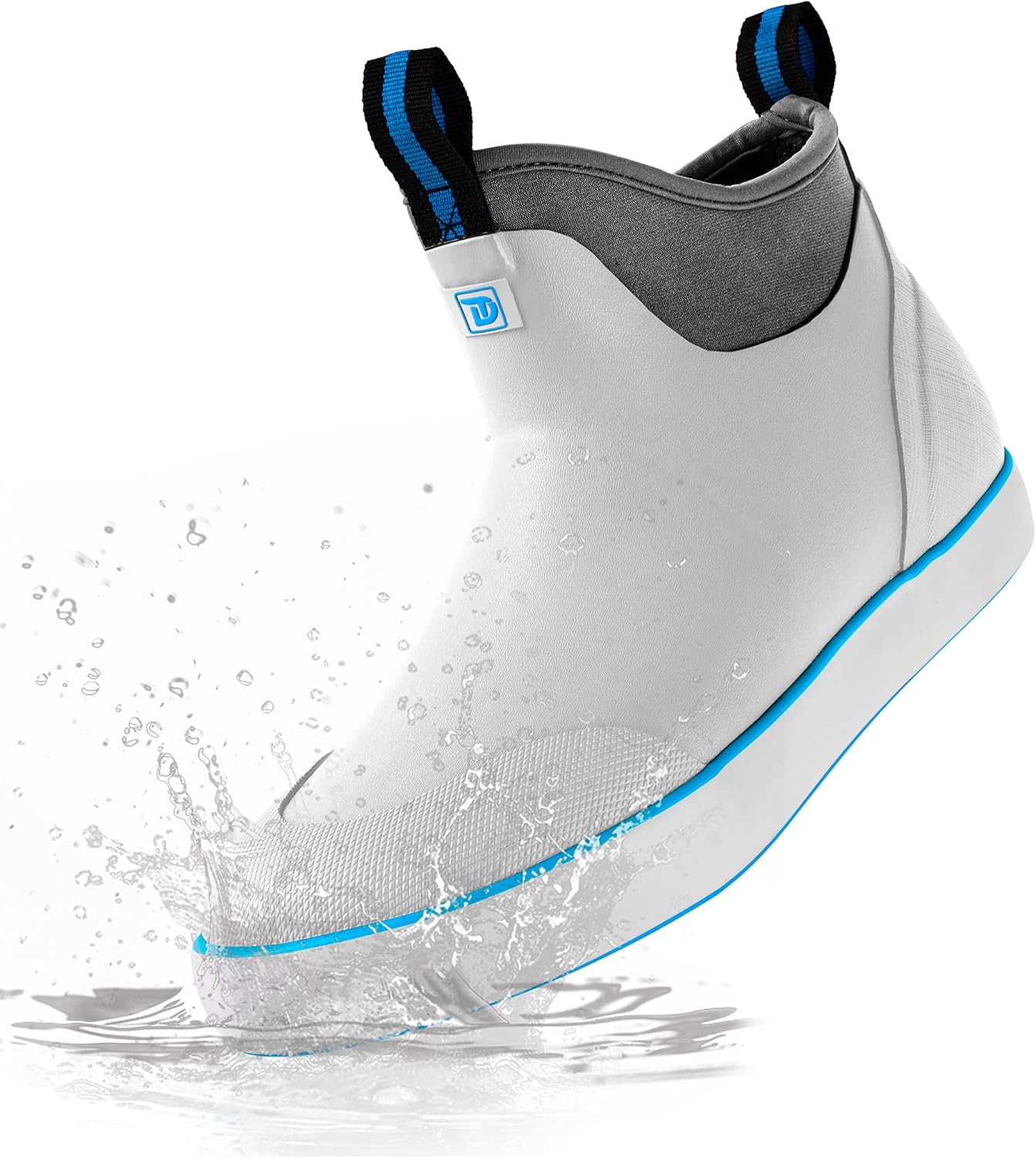 

Мужские сапоги Trudave Deck, водонепроницаемые дождевые сапоги с высокой стойкостью к скольжению, удобные для надевания сапоги для соленой воды, неопрено-резиновые ботинки до щиколотки для лодок и парусного спорта, белый