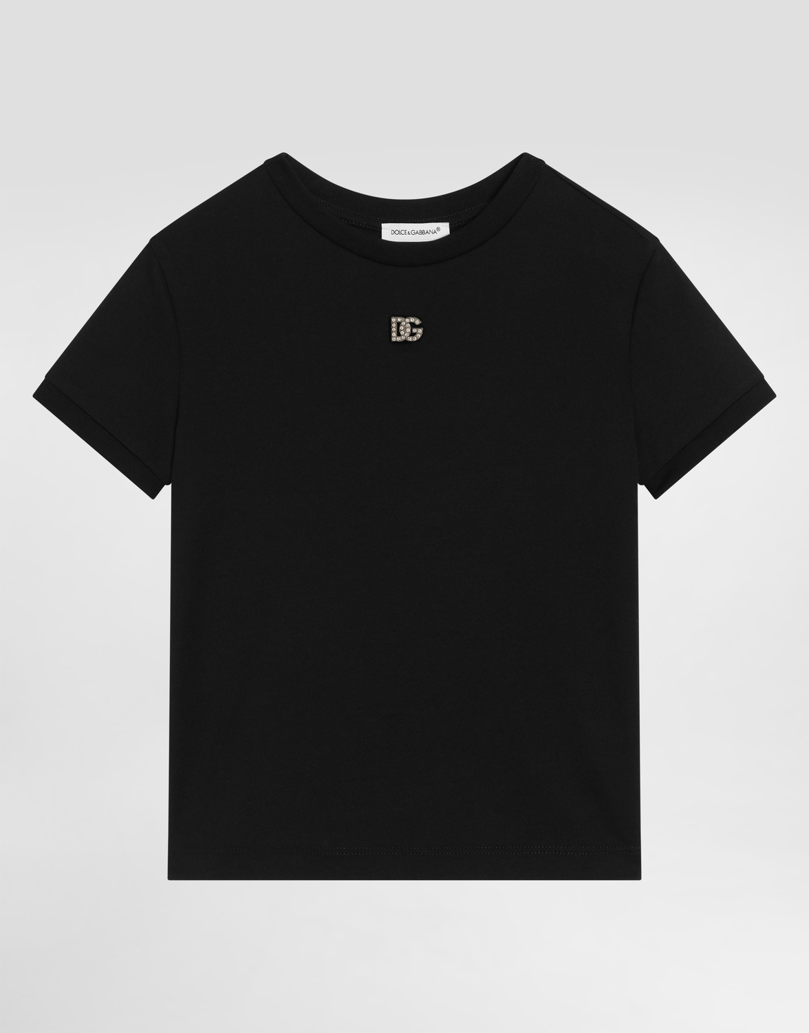

Джерси-футболка с логотипом dg, украшенным стразами Dolce & Gabbana, черный