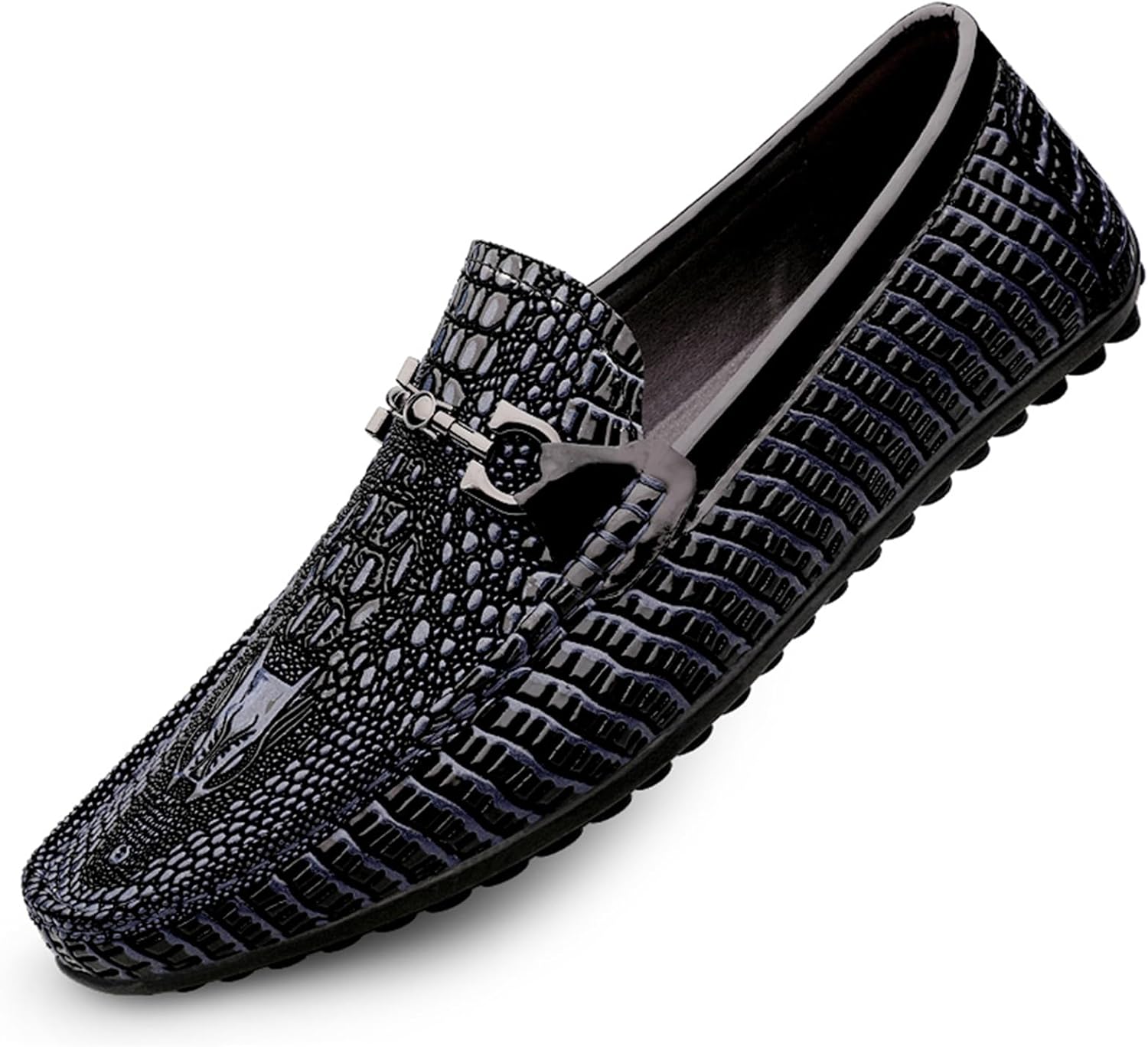 

Мужские мокасины из натуральной кожи, ретро стиль, мягкие, дышащие, для прогулок и вождения Abborora, синий