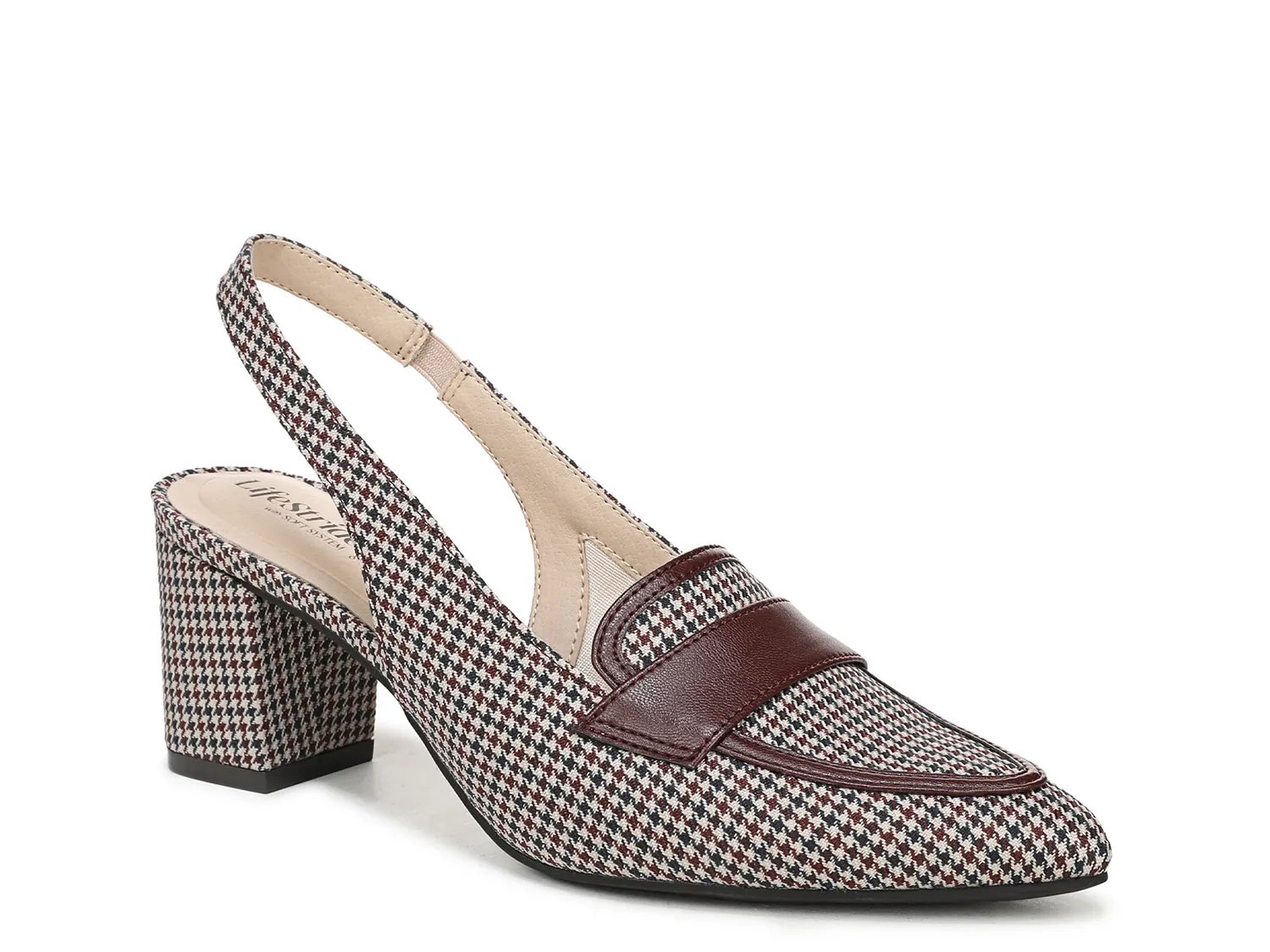 Лоферы LifeStride Angel Pump, Dark Brown/Off White Houndstooth