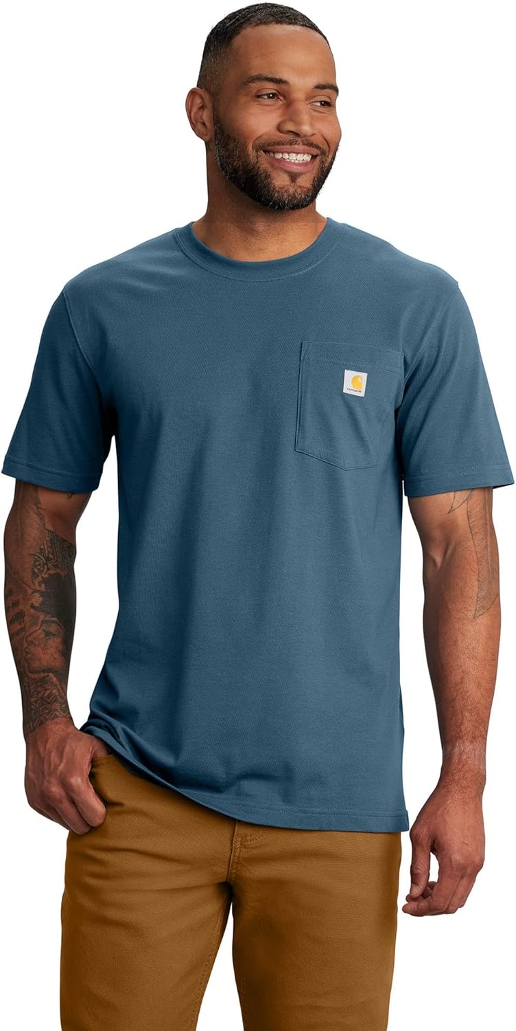 

Carhartt мужская футболка 106760 Relaxed Fit с коротким рукавом и карманом C Graphic, Storm Blue