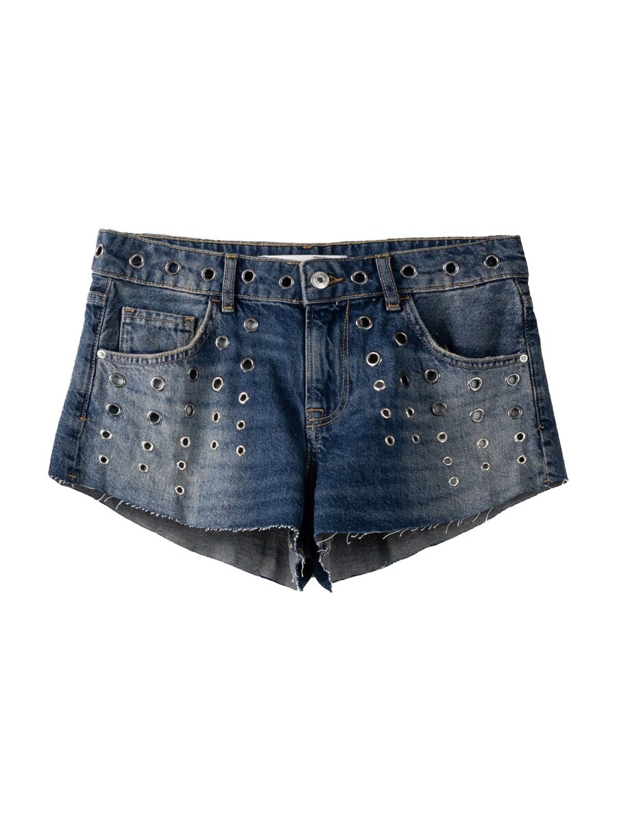 

Джинсовые шорты Bershka Regular Jeans, темно-синий