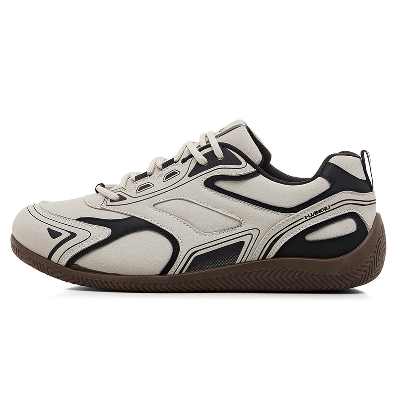 

HUANQIU Мужские низкие повседневные кроссовки Abrasion Resistant, Breathable, Lightweight серо-черные