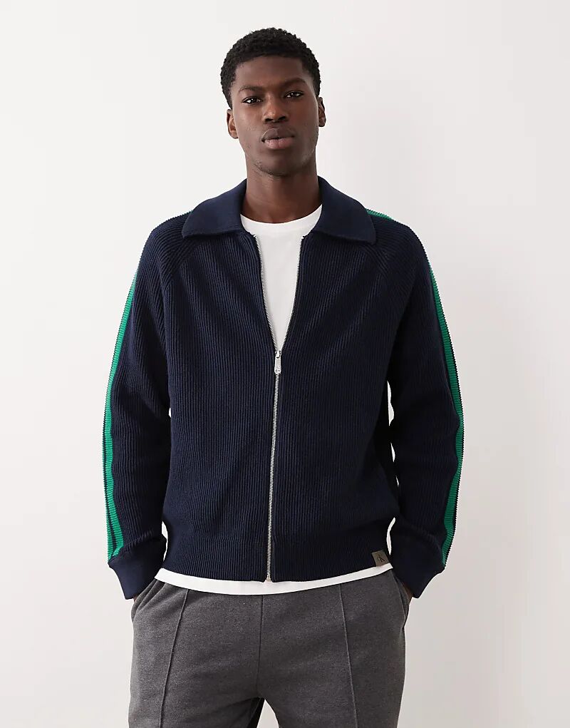 

Полосатая трикотажная куртка Calvin Klein Jeans темно-синего и зеленого цветов