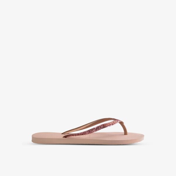 Тонкие резиновые шлепанцы с блестками II Havaianas, розовый