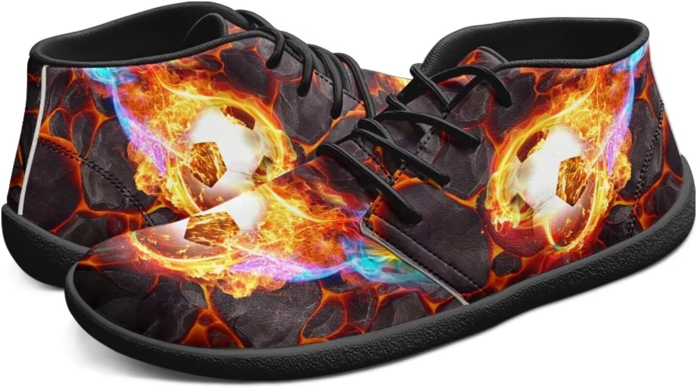 

Мужские босоножки с нулевым падением, минималистичные с широкой носочной частью, нескользящие и удобные для ходьбы и походов кроссовки Pointodoor, Soccer Flames