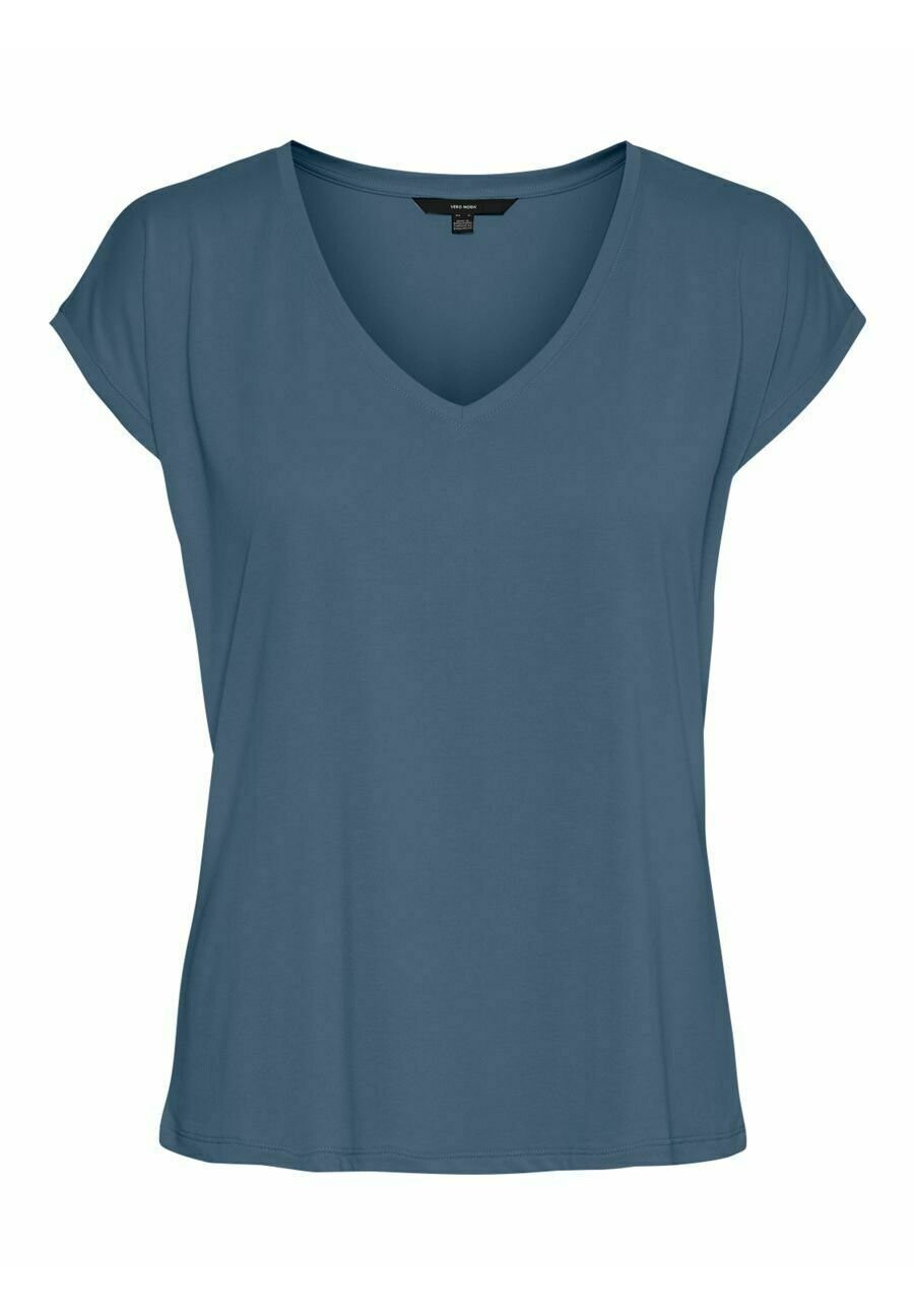 

Базовая футболка Vmfilli V Neck Tee Vero Moda, цвет china blue