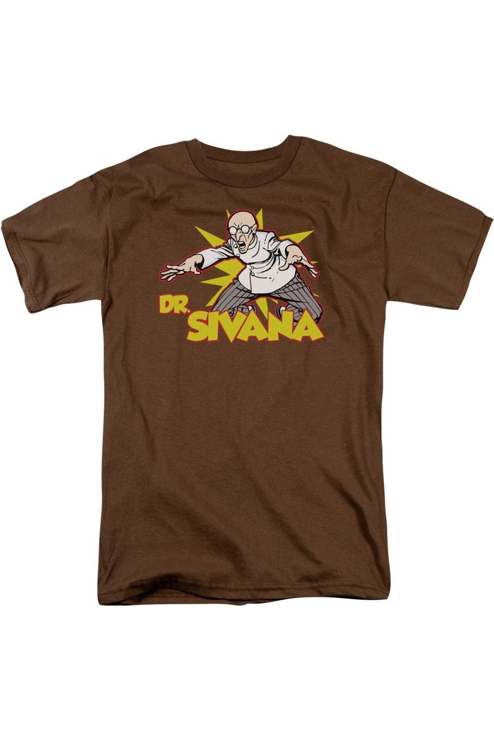 

Футболка с коротким рукавом для взрослых DC Comics Dr Sivana Gildan, цвет coffee