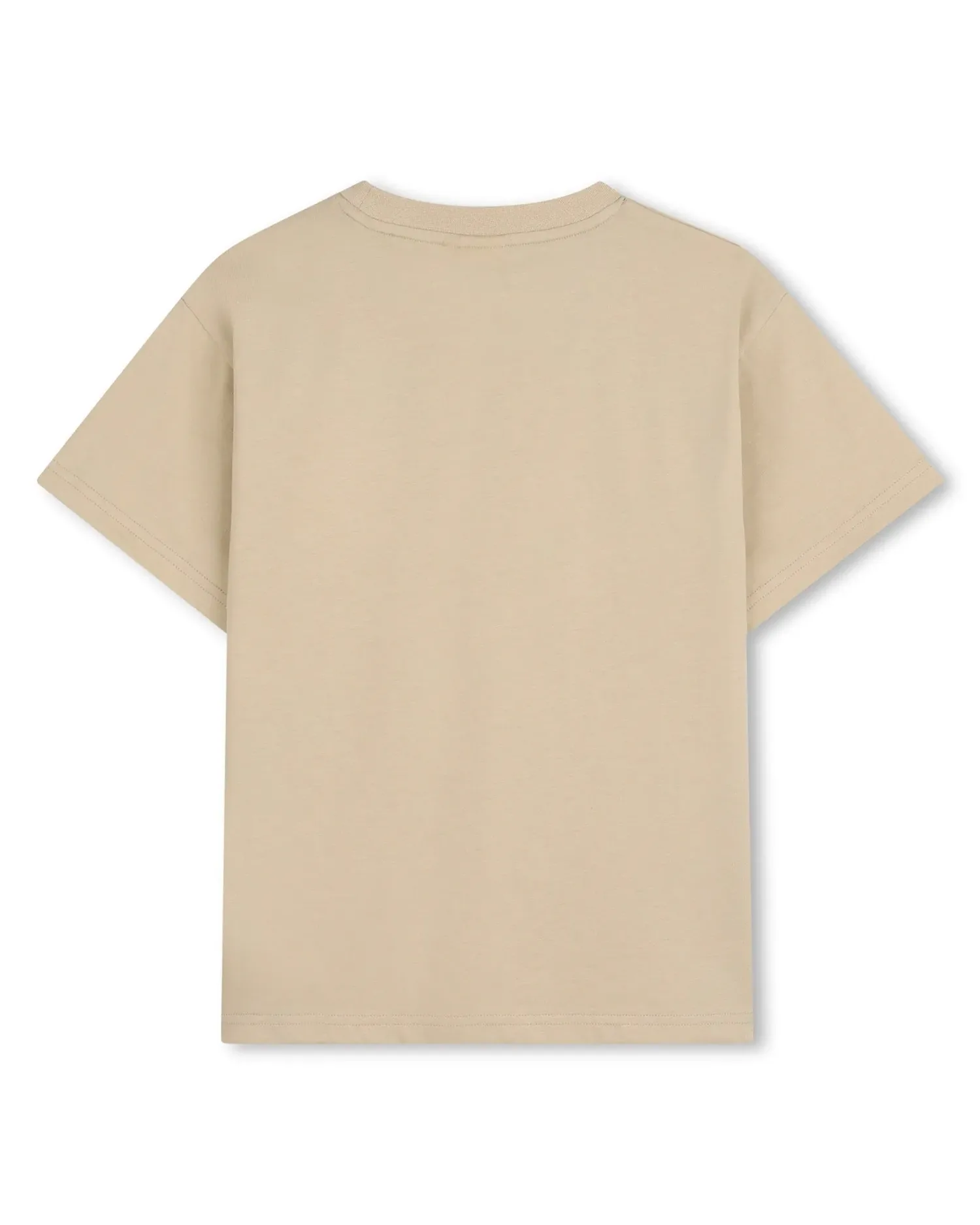 Детская футболка с коротким рукавом из однотонного хлопка BOSS Kidswear, Natural — фото 3