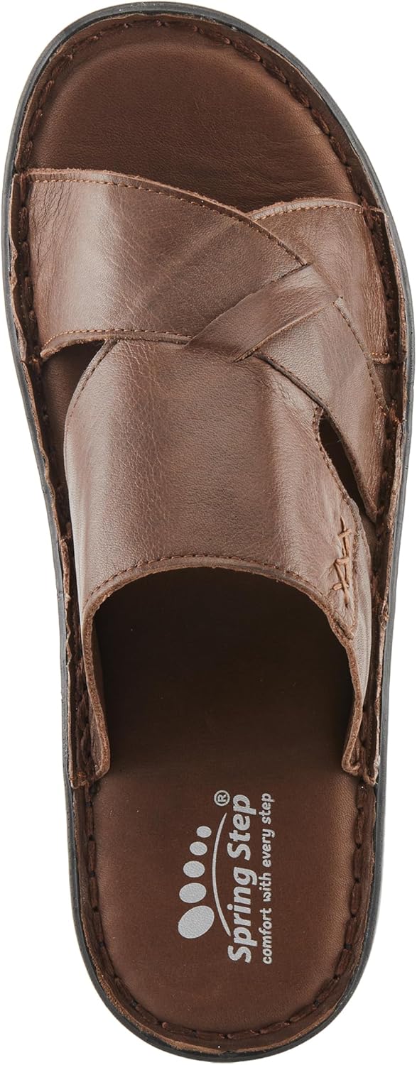 Мужские кожаные сандалии Spring Step NUNZIO - амортизирующая стелька, регулируемые ремешки, комфорт на весь день, коричневый — фото 3
