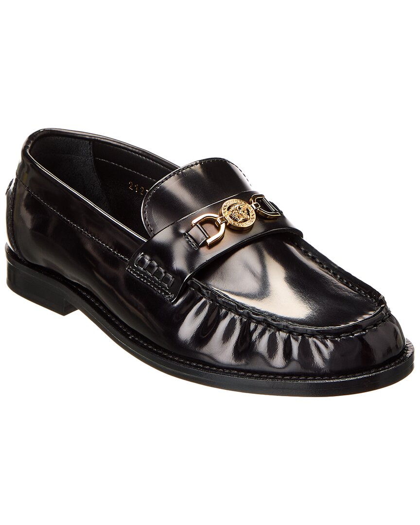 Кожаные лоферы Versace, черный