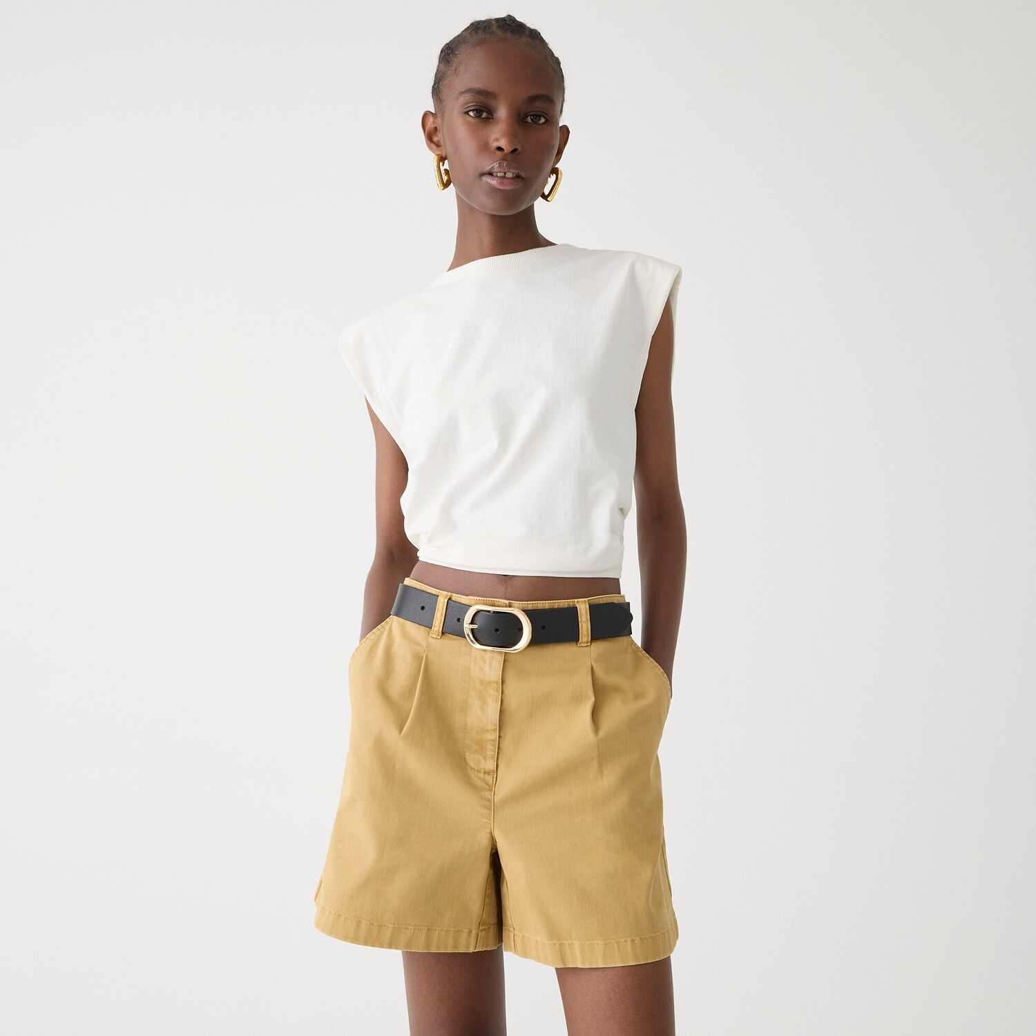 

Шорты-Чиносы с плиссировкой и кейпсайдом J.Crew, коричневый
