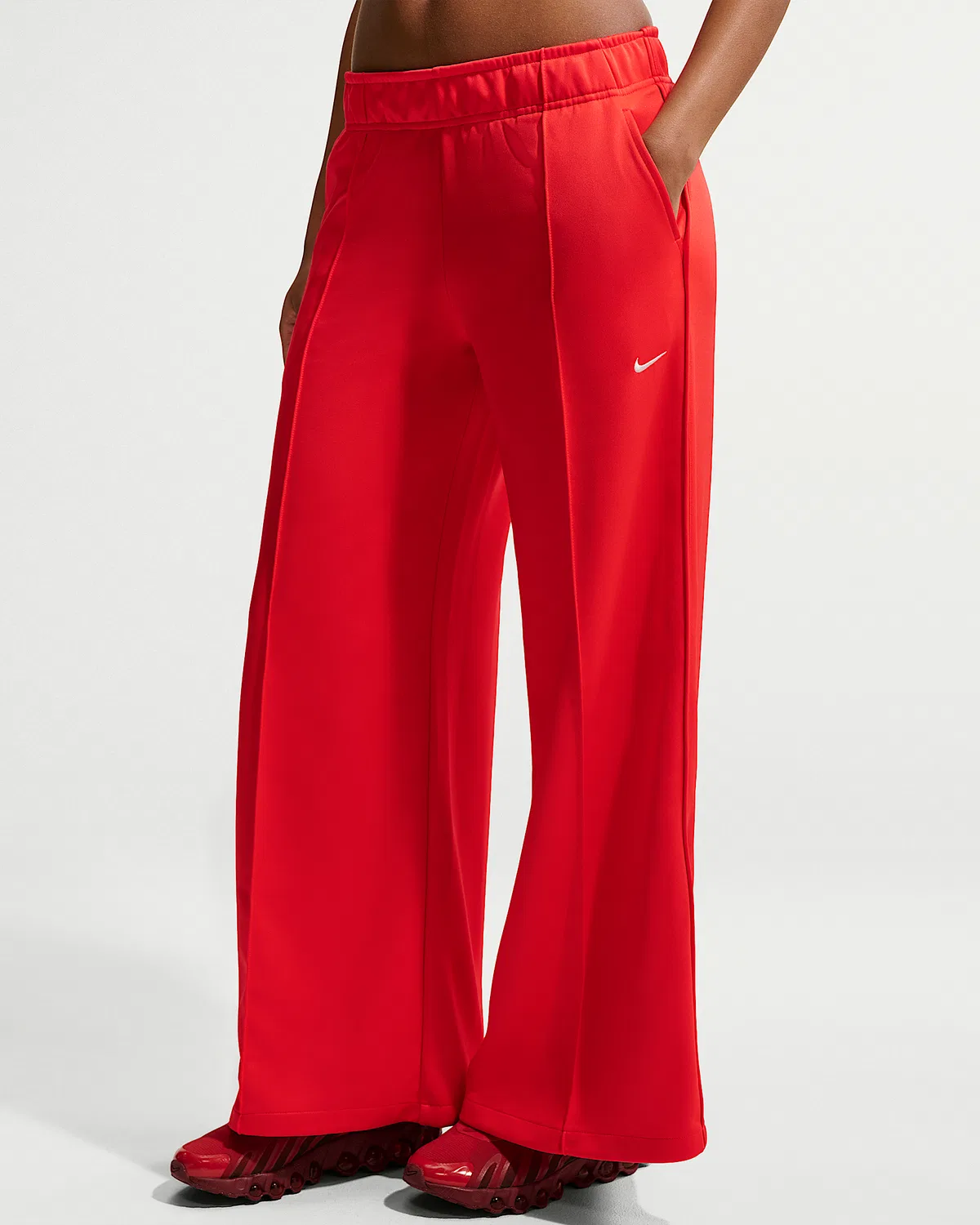 Женские широкие спортивные штаны со средней посадкой Nike Sportswear, Light Crimson/Sail — фото 2