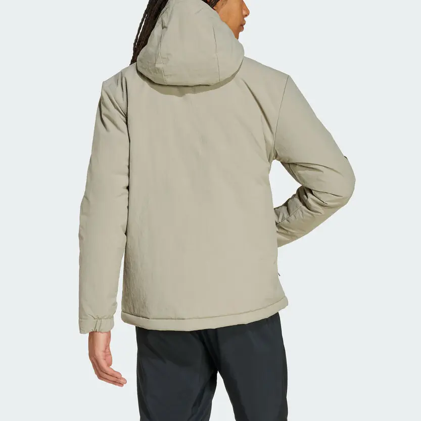 Толстовка с капюшоном 3 Stripes пуховик Unisex Adidas, хаки — фото 4