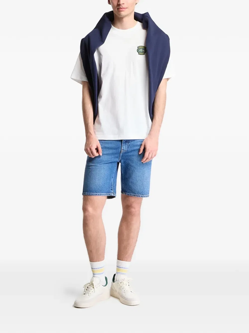 Футболка Lacoste с нашивкой-логотипом, круглый вырез, короткие рукава, белый — фото 2