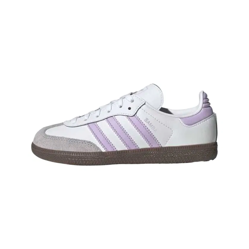 Кроссовки SAMBA OG Leather Low top Skateboard Shoes Kids' Adidas Originals, White Pink