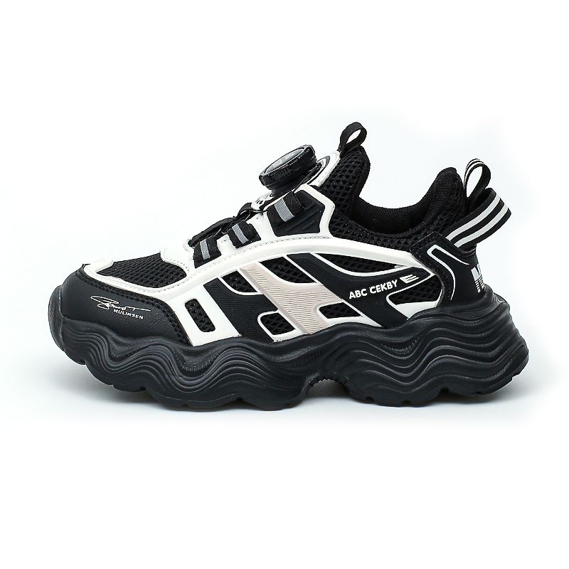 

Износостойкие низкие детские кроссовки для повседневной жизни Wooden Rabbit, черный