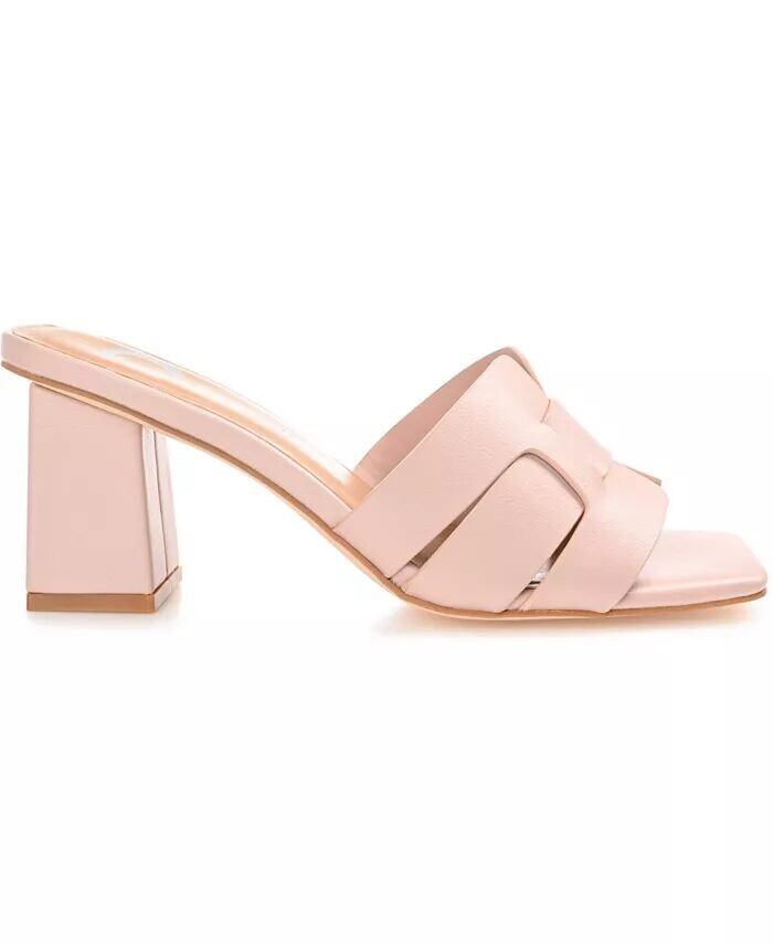 Женские босоножки Renatta Woven Block Heel Dress Sandals Journee Collection, розовый — фото 2